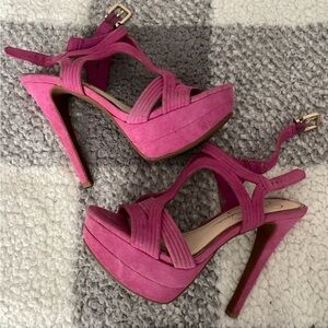Jessica Simpson Salemm Pink Strappy Platform Heels
